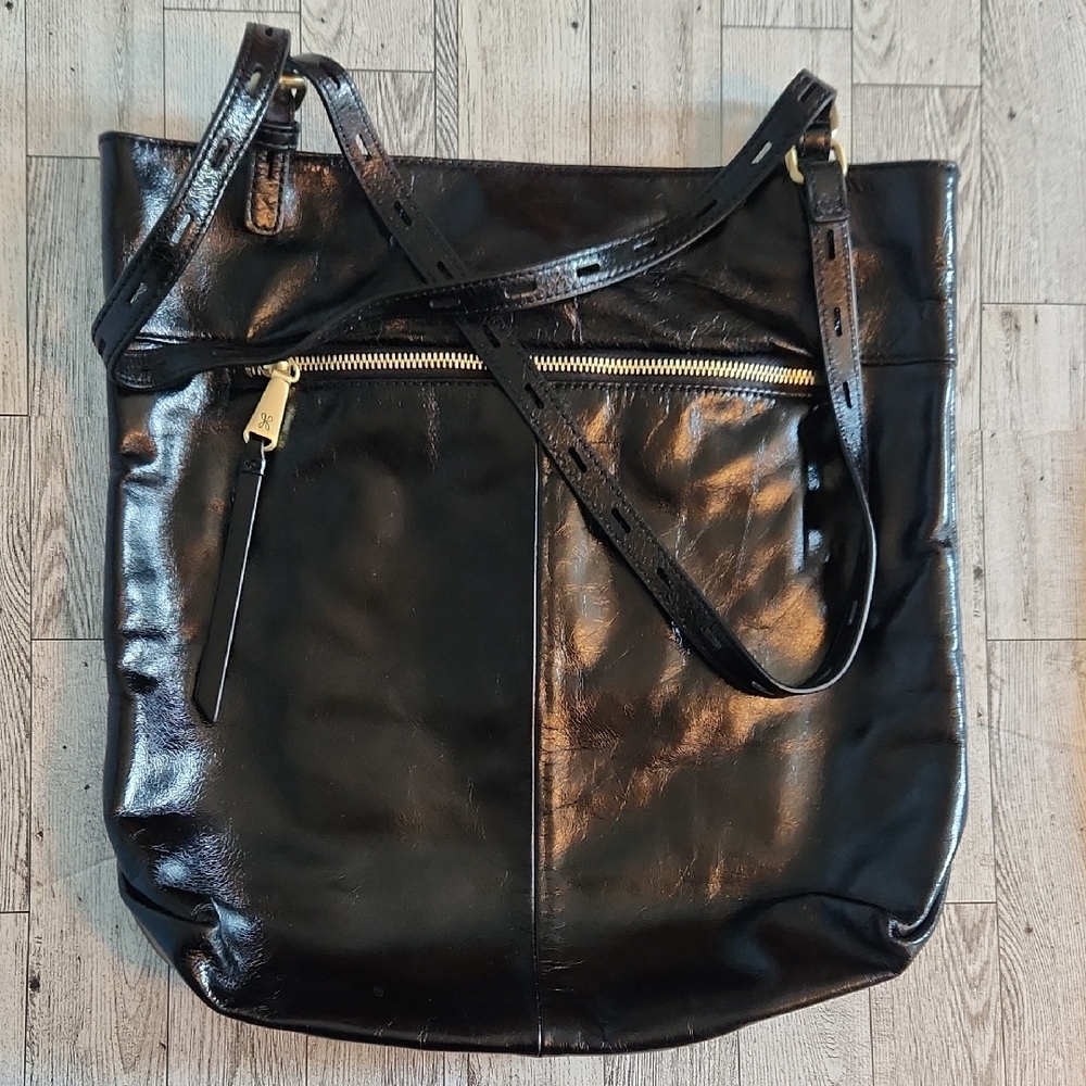 Elegant Black Leather Tote Bag